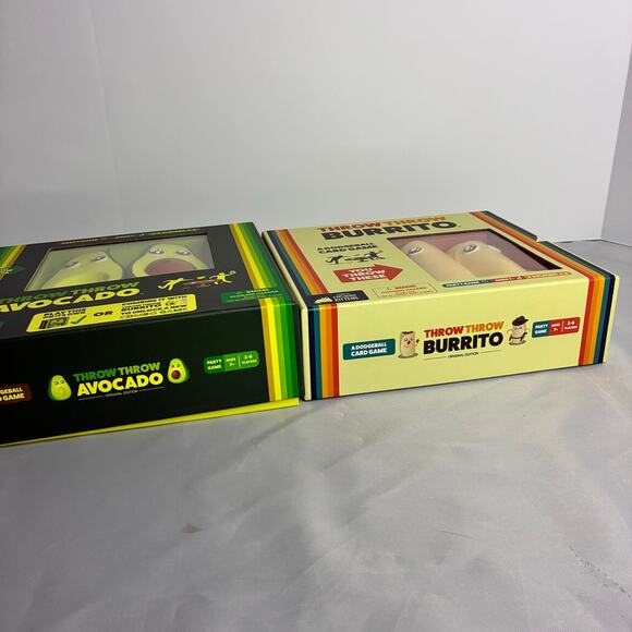 Throw Throw Burrito and Avocado Set of 2 Party Games Exploding Kittens Complete - Picture 4 of 6